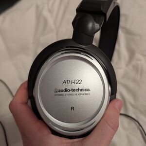 Audio Technica ATH-T22 Over-Ear Headphones - Silver and Black
